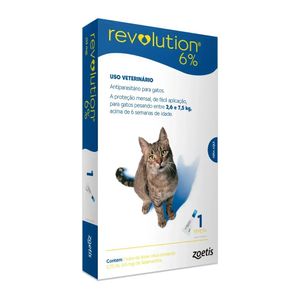 Zoetis Antipulgas E Carrapatos Revolution 6% 0,75Ml Para Gatos De 2,6 A 7,5 Kg - 1 Pipeta