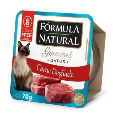 Ração Úmida Fórmula Natural Gourmet Gatos Adultos Carne 70g