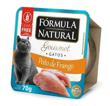 Ração Úmida Fórmula Natural Gourmet Gatos Adultos Frango 70g